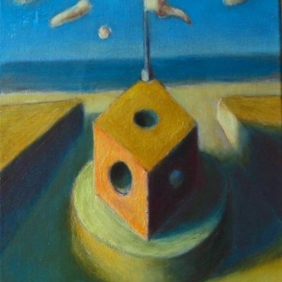 Wolfgang Leidhold, The Outlook / Wachturm, Egg-tempera & oil on canvas - 15,7 x 11,8 inches - 2003 Tempera & Öl auf Leinwand - 40 x 30cm - 2003