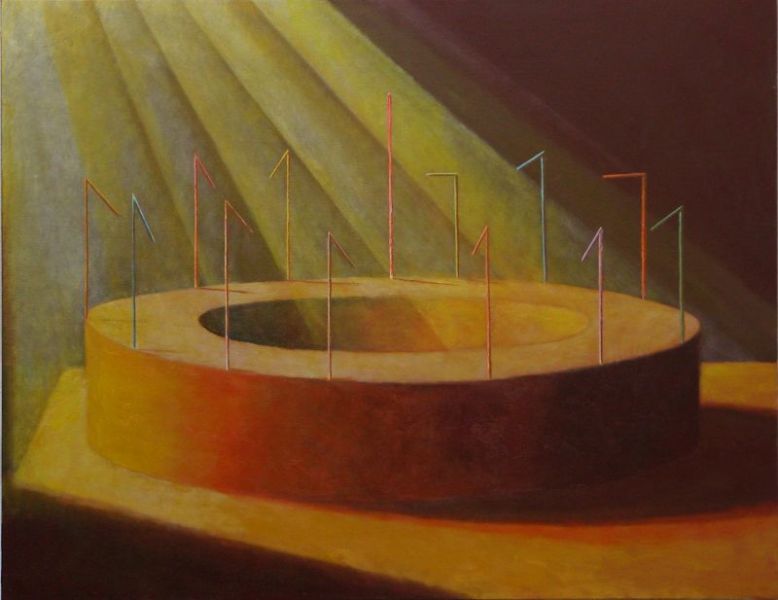 Wolfgang Leidhold, The Last Supper / Abendmahl, Egg-tempera & oil on canvas, 55,1 x 43,3 inches, 2007 Tempera, Öl auf Leinwand, 140 x 100 cm, 2007