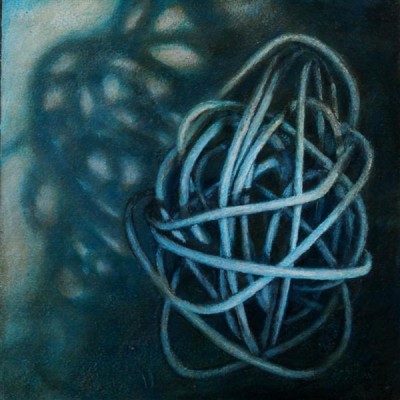 Wolfgang Leidhold, Small Knot No 10 - Acrylic, egg-tempera & oil on paper mounted on panel, 7,9 x 7,9 inches, 2013 -privat collection- Acryl, Tempera & Öl auf Papier/Tafel, 20 x 20 cm, 2013 -Privatsammlung-