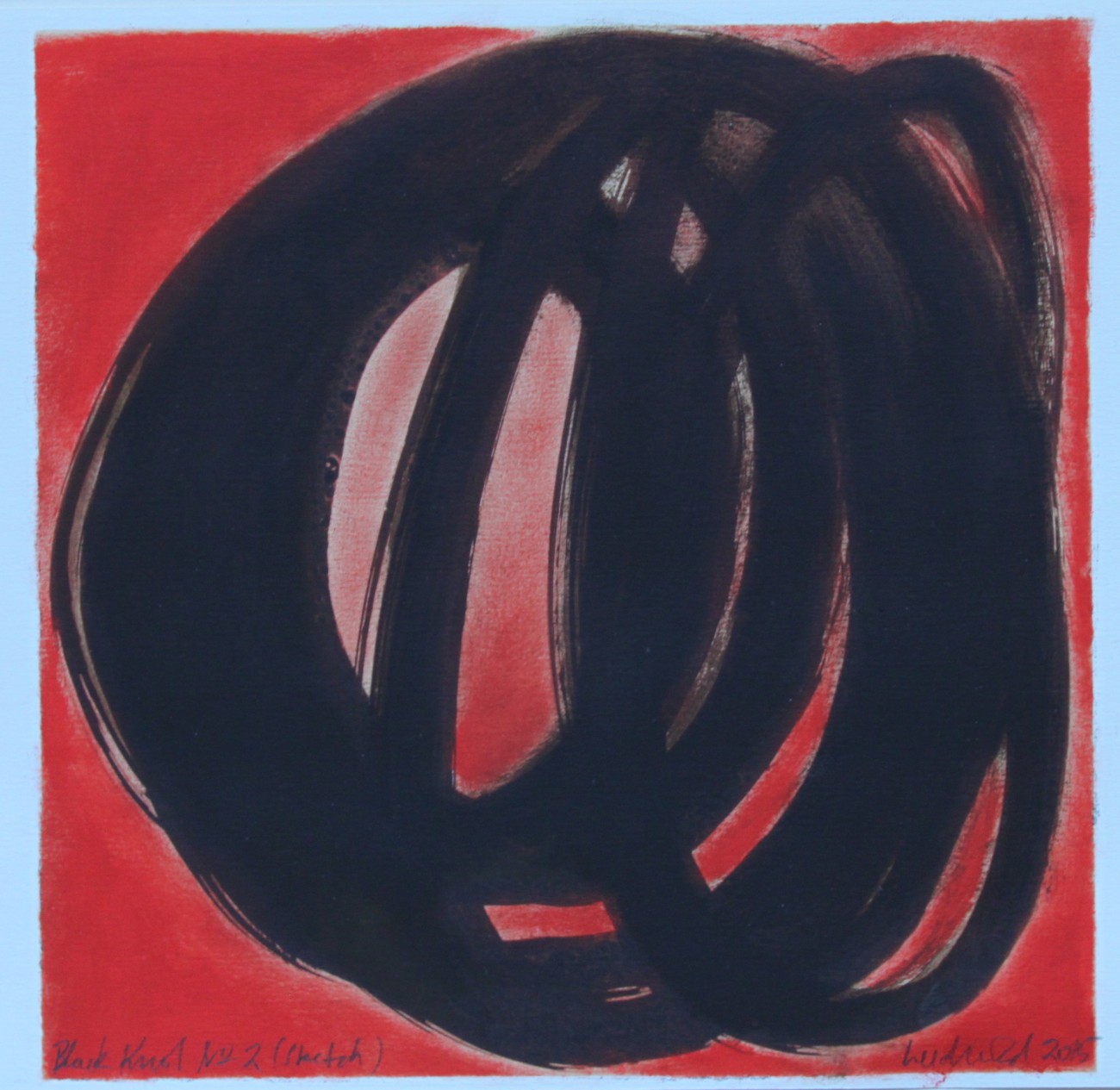 Wolfgang Leidhold, Black Knot No 2 [sketch], Acrylic, ink and oil on paper, 13 × 13 inch, 2014 - Acryl, Tinte und Öl auf Papier, 33 × 33 cm, 2014