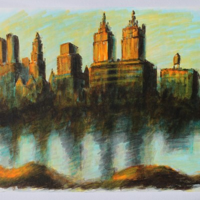 Wolfgang Leidhold, View from Central Park (watercolor on paper) 9,5 x 13 inches, 2013 View from Central Park (Wasserfarben auf Papier) 23 x 33 cm, 2013