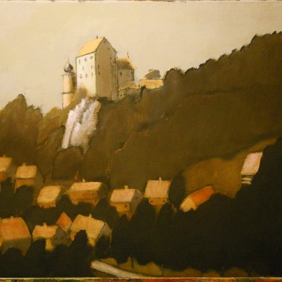 Eggloffstein, Bavaria: The Castle - 60 x 80 -acrylics and oil