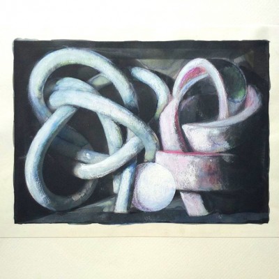 Two Knots with Sphere(for frontpage-work on paper)
